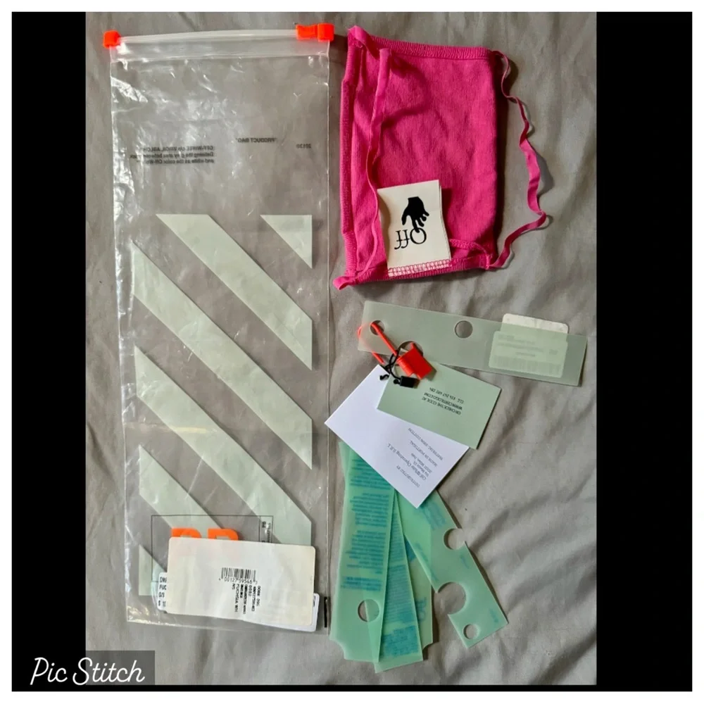 OFF WHITE Pink striped Face Mask O/S With Tags offwhite Yeezy Scarf Streetwear